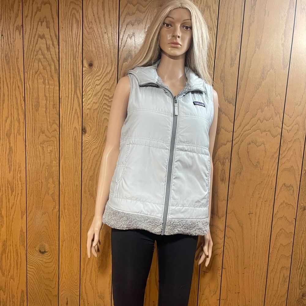 Patagonia" Vest Los Gatos -Hooded-Reversible-Gray - Picture 2 of 16